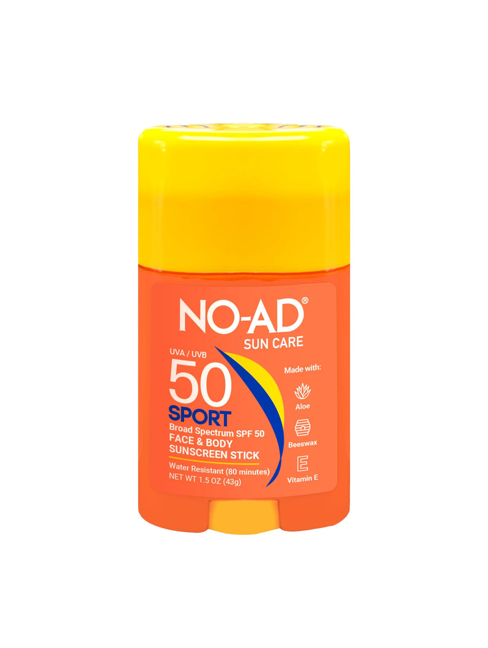 NO-AD sport stick front packaging shown open, portable sun protection