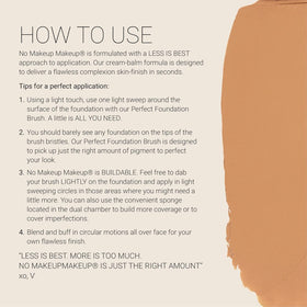 No Makeup Makeup applying foundation with brush in hand for fast, even, buildable coverage