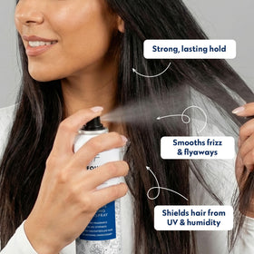 No Nothing fine mist in air illustrating lightweight hold and frizz control