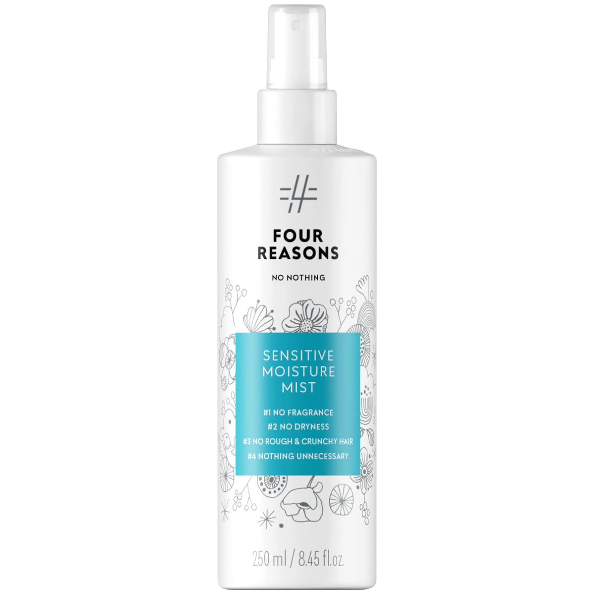No nothing front spray bottle shown upright, clean packaging and easy application