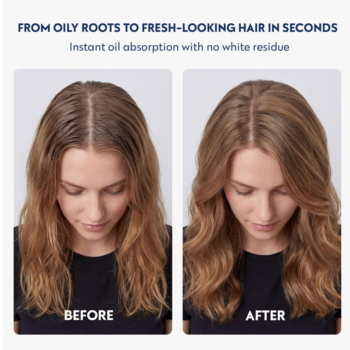 No nothing spray texture close-up demonstrating oil-absorbing, invisible application
