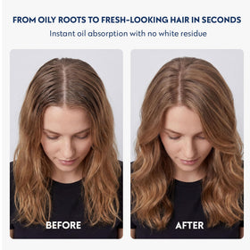No nothing spray texture close-up demonstrating oil-absorbing, invisible application
