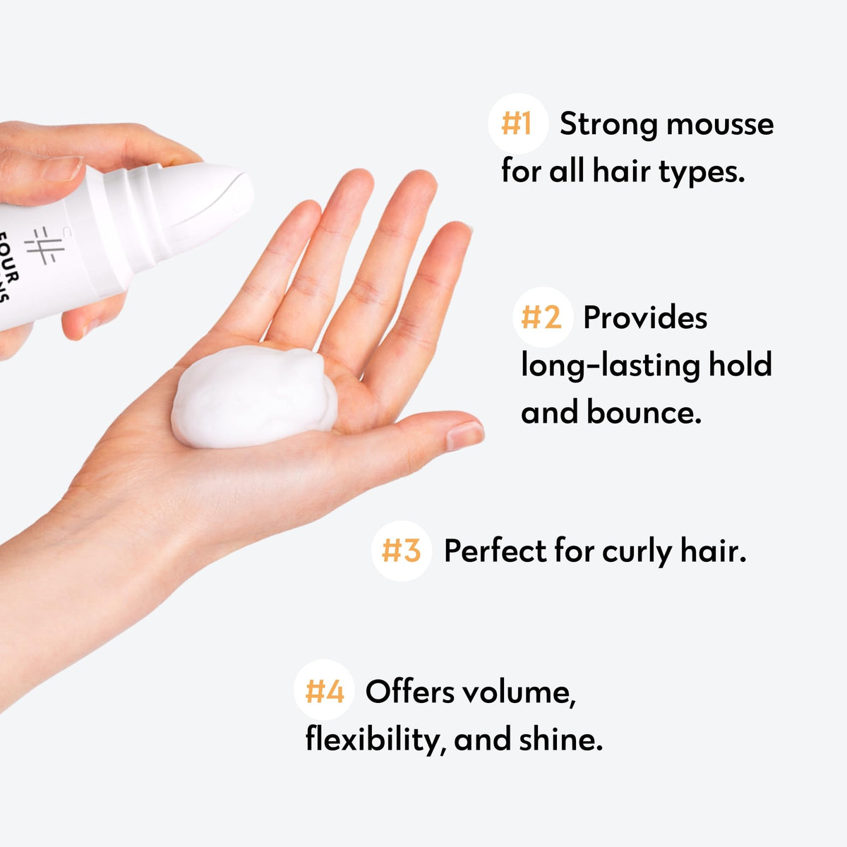 No Nothing foam texture close-up illustrating airy mousse for even volume and lightweight feel