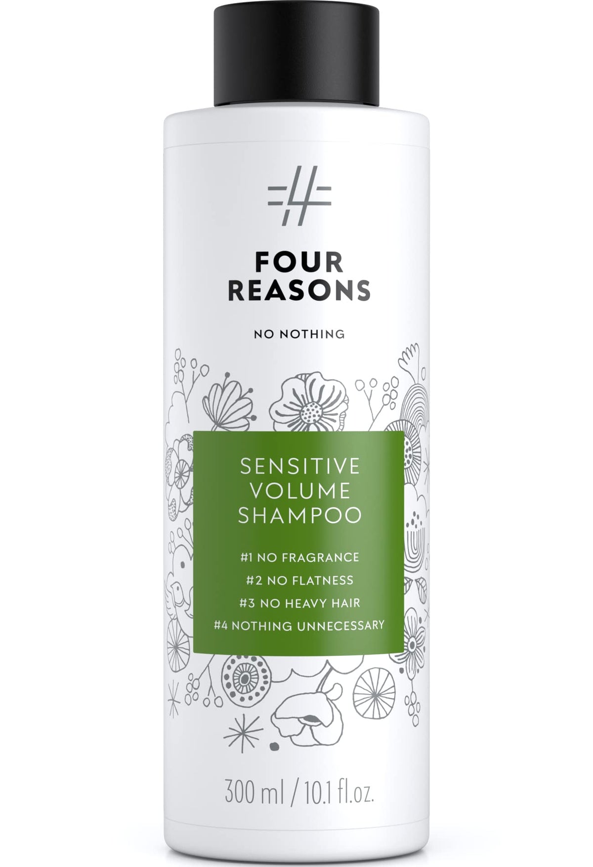 No nothing front bottle image showing clean volumizing shampoo benefits