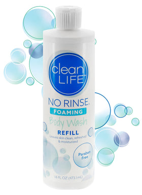 No-Rinse front label showing 16 fl oz refill and product benefits