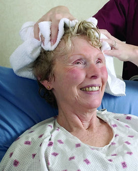 No-Rinse after-use hair result showing soft shiny hair and improved manageability