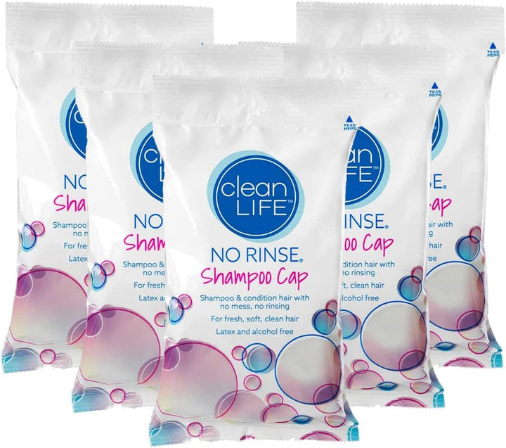No-Rinse Cleanlife front packaging showing five caps and benefits