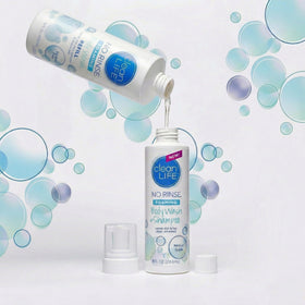 No-Rinse foam texture close-up illustrating gentle, hydrating lather