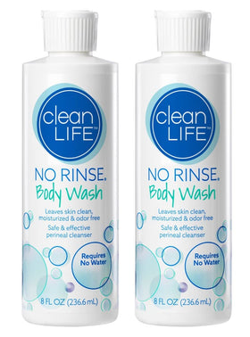 No-Rinse front view of two bottles showing label and convenient size