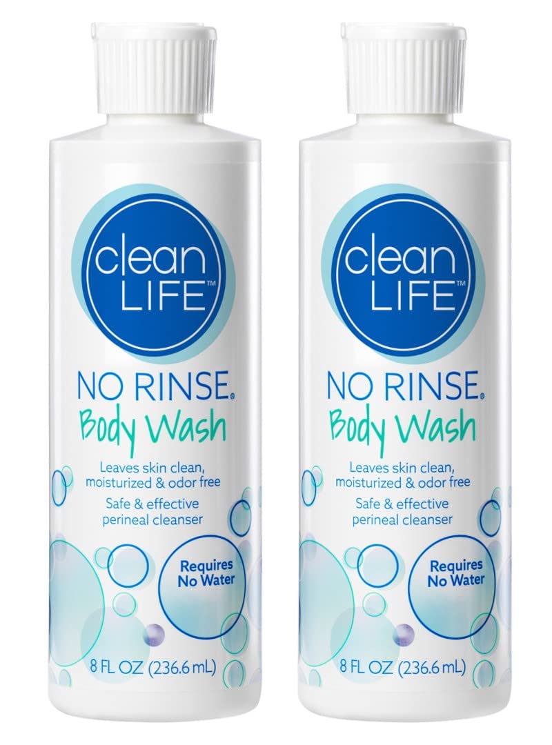 No-Rinse front view of two bottles showing label and convenient size