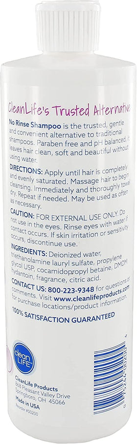 No-Rinse shampoo texture close-up demonstrating foaming action and easy application