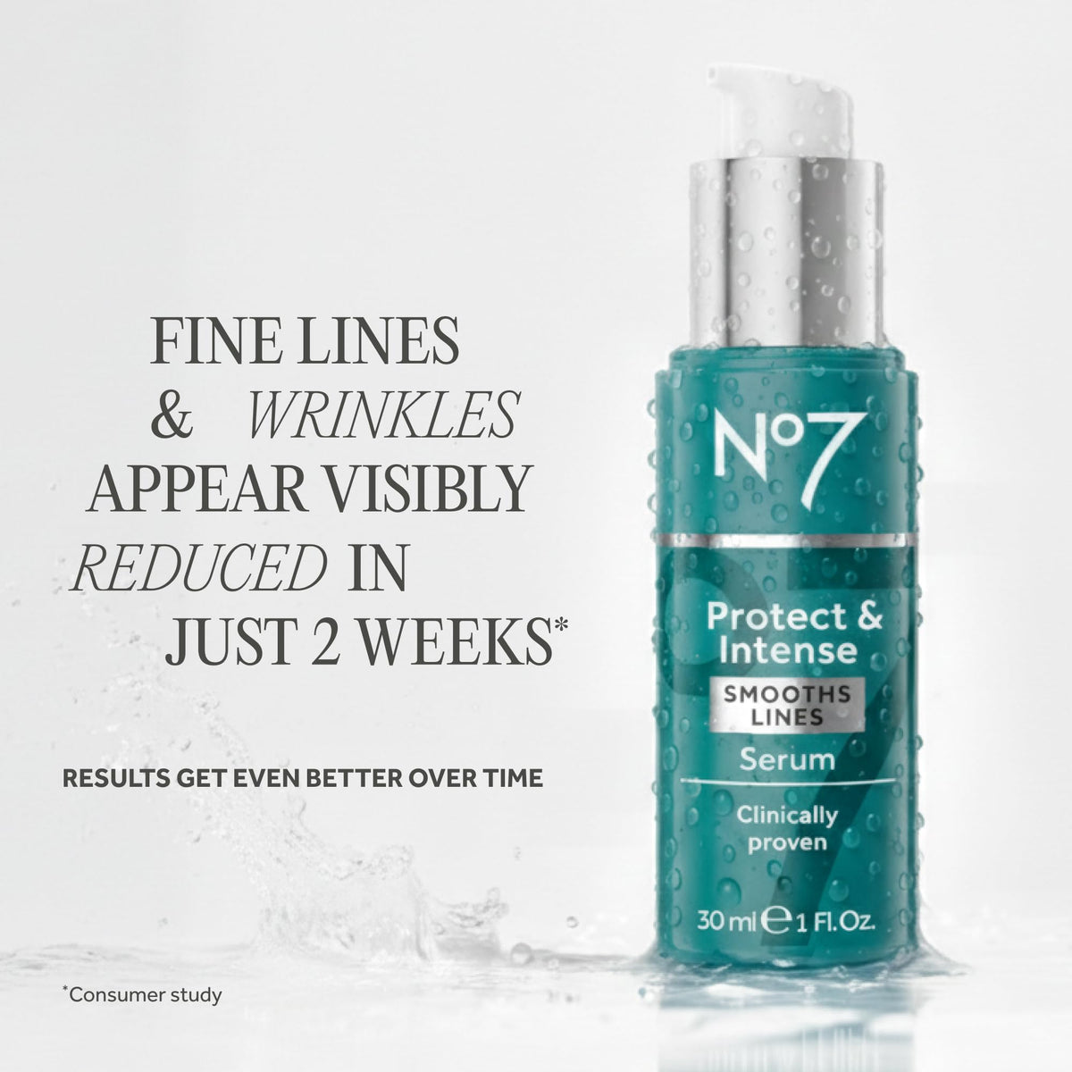 No7 dispensing serum on hand to show lightweight absorption