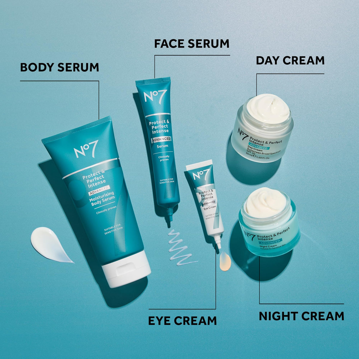 No7 applying serum with fingertips to demonstrate easy absorption and smoothing benefit