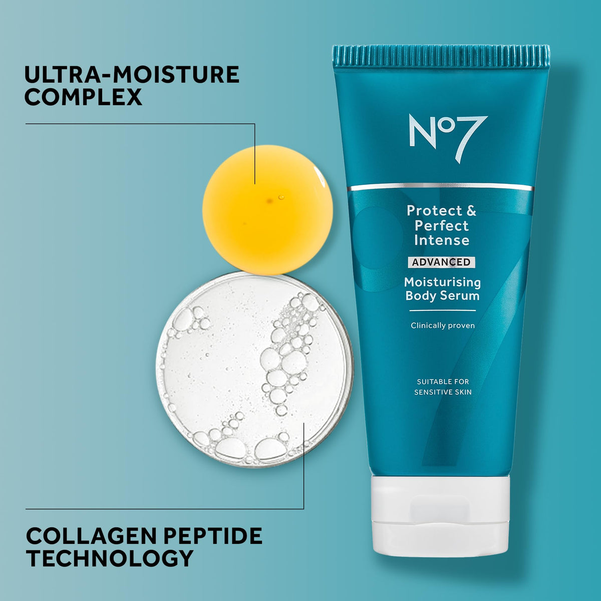 No7 serum on palm with argan oil droplets for nourishing benefit