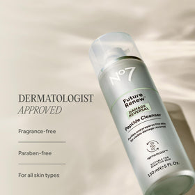 No7 cleanser staged on bathroom shelf for a tidy skincare routine visual