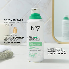 No7 cleanser in hand demonstrating creamy lather-free use