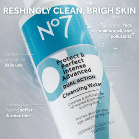 No7 cleansing water droplet texture highlighting gentle hydration