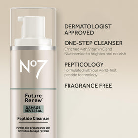 No7 creamy cleanser texture close-up illustrating hydrating, non-foaming formula