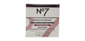 No. 7 day cream jar close-up highlighting SPF 30 protection and lightweight feel