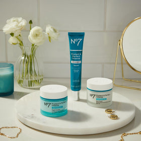No7 daytime routine with serum and sunscreen showing protection and layered skincare benefit