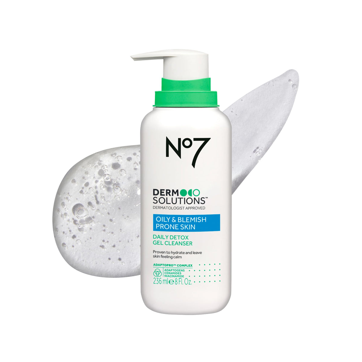 No7 front packaging showing bottle and product benefit