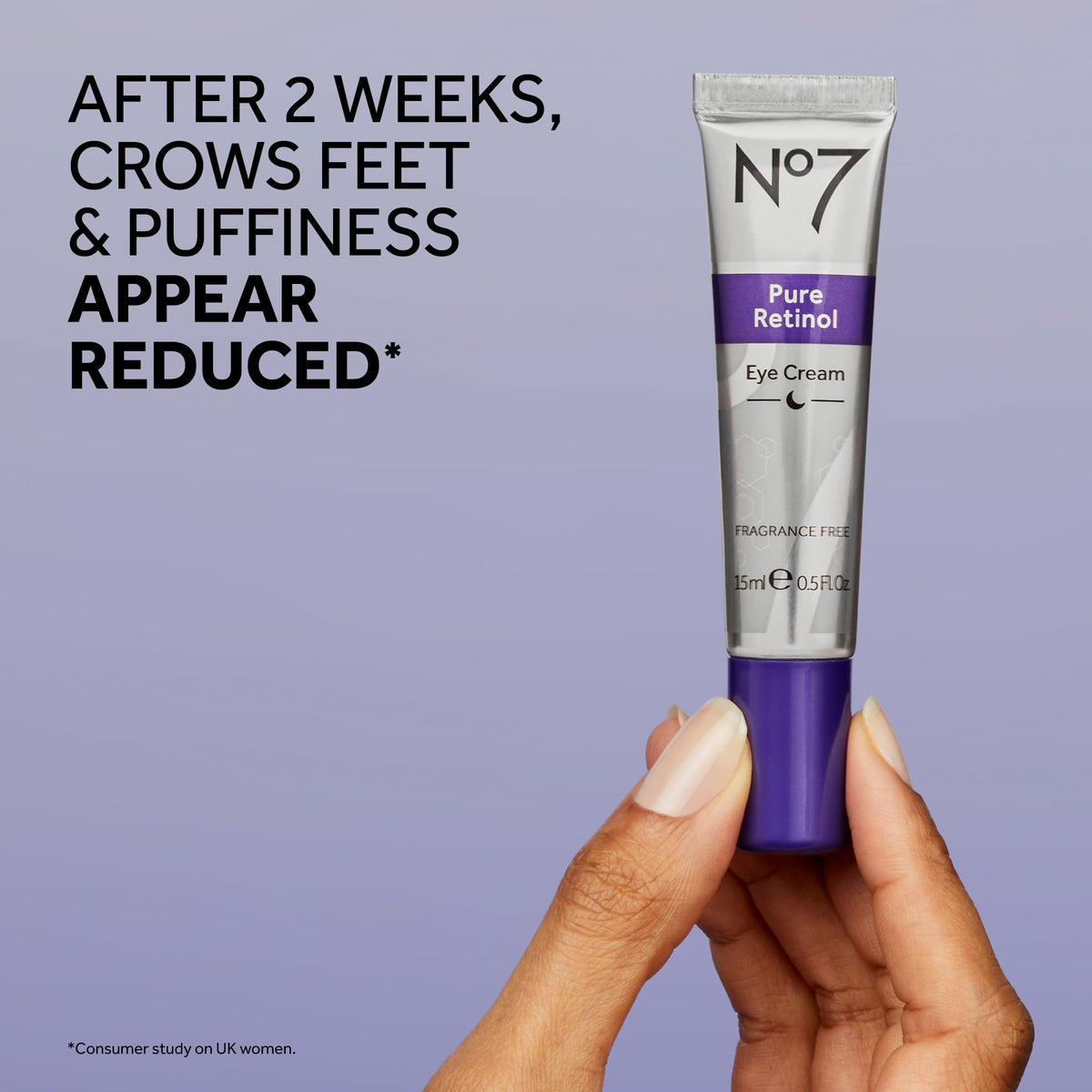 No7 product dabbed on hand demonstrating small-amount application precision