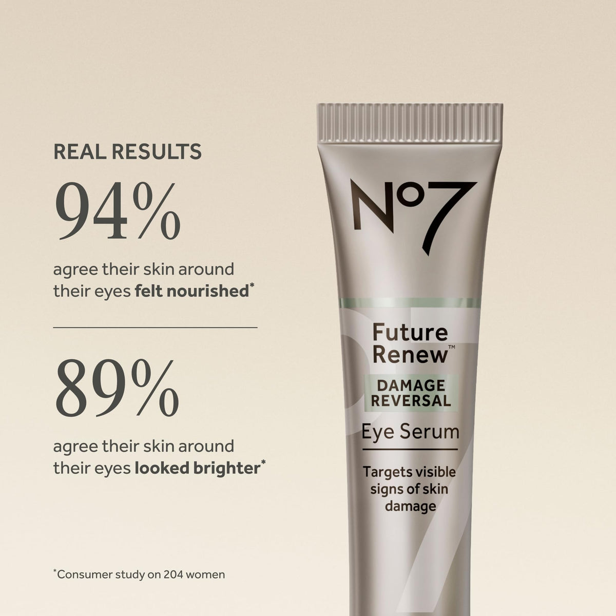 No7 ingredient bottle with vitamins, highlights antioxidant protection benefit