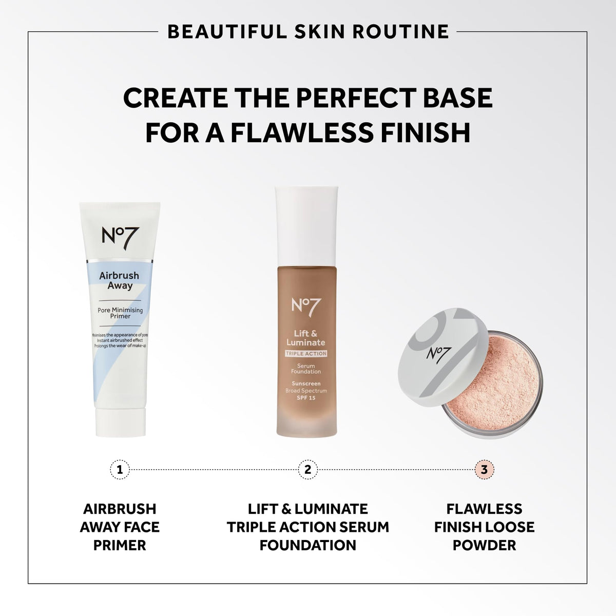 No7 jar in hand demonstrating size and portability for on-the-go touch ups