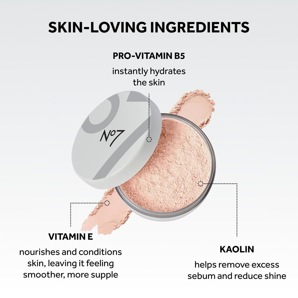 No7 applying powder under eye to set concealer and reduce creasing