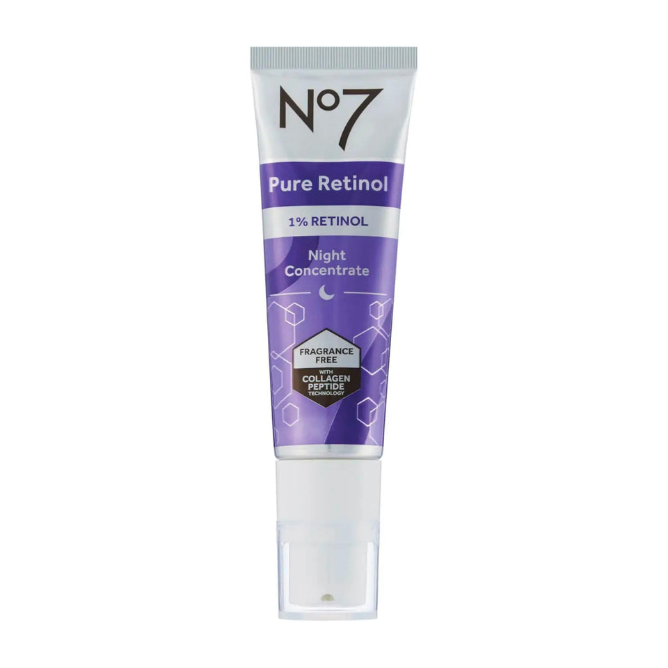 No7 front bottle showing sleek 30ml retinol packaging and brand clarity