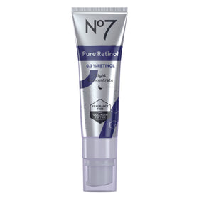 No7 front bottle showing serum design and elegant packaging benefits skin renewal