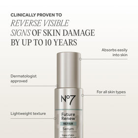 No7 before and after layout displaying improved tone and fine line reduction benefit