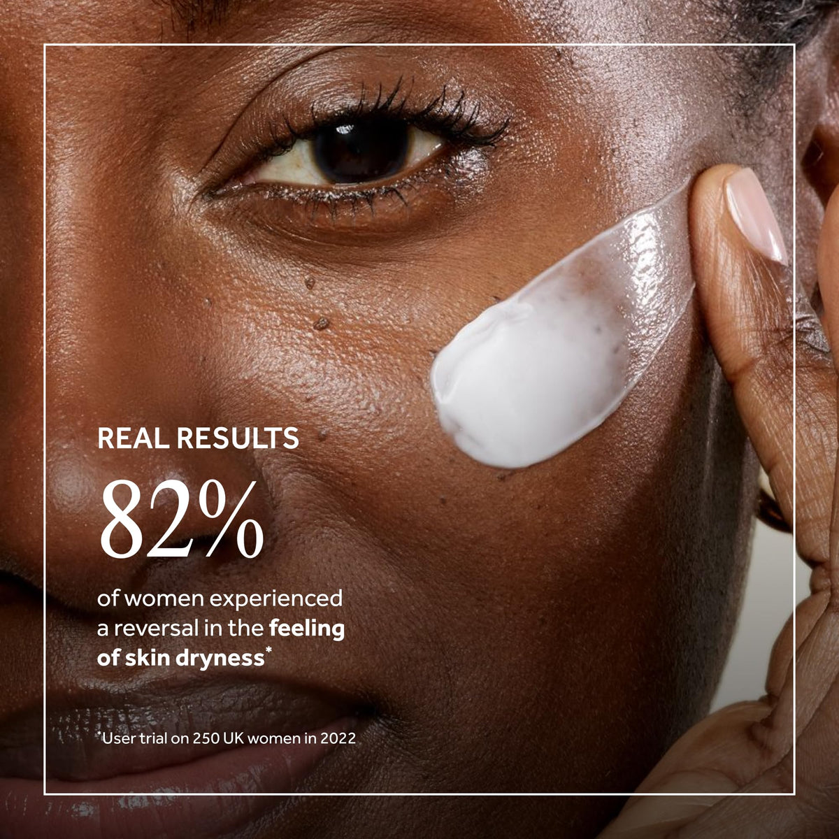 Cream on fingertip from No7 demonstrating silky texture and easy application benefit