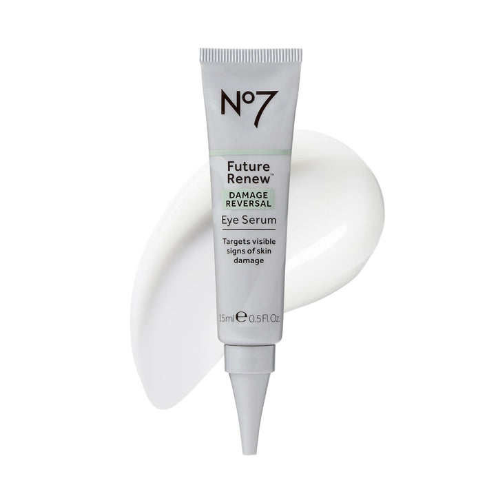 No7 front packaging showing serum bottle, clarifies brand and product renewal