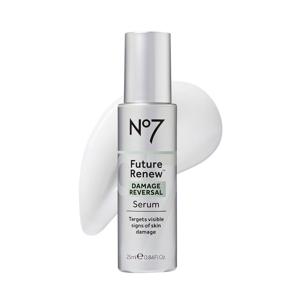 No7 front bottle shot showing sleek packaging and visible product benefit