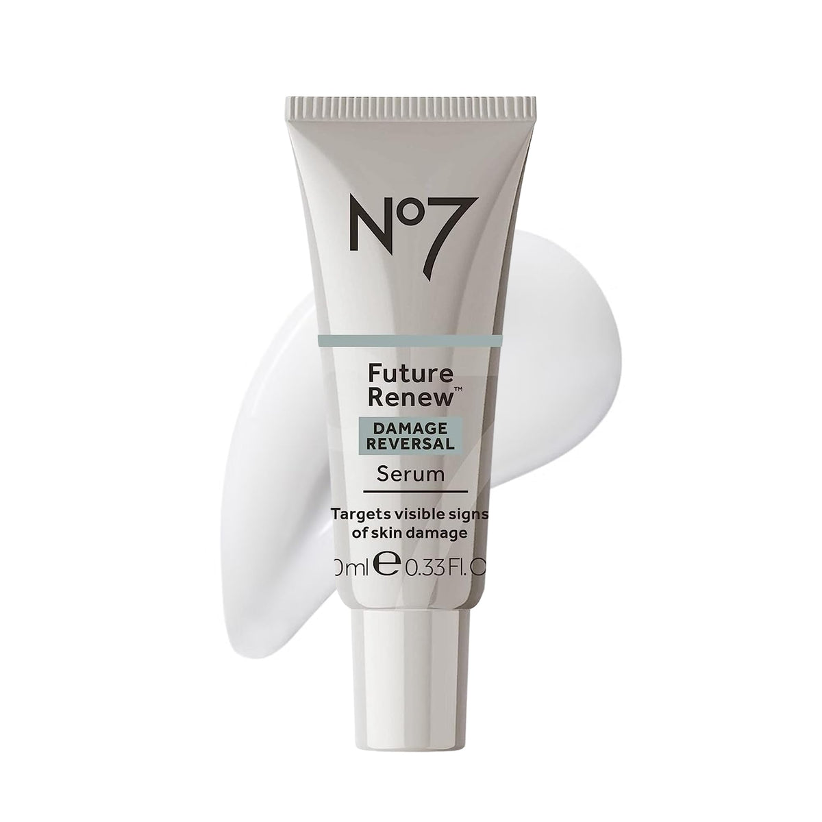 No7 front bottle showing sleek label and travel-friendly size benefits brightening