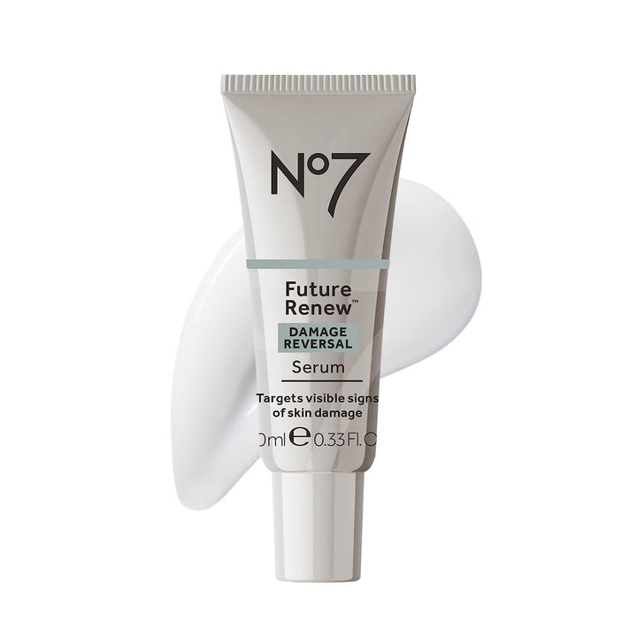 No7 front bottle showing sleek label and travel-friendly size benefits brightening