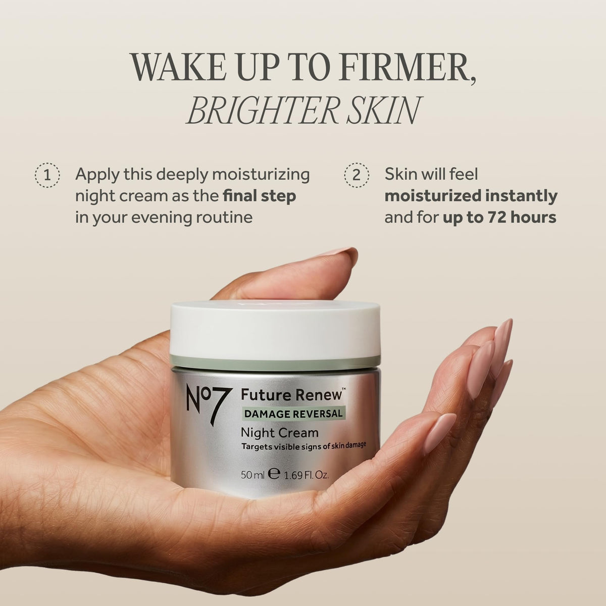 Side label of No7 jar showing product name and ingredient cues for informed use