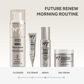 No7 bottle on bathroom shelf lifestyle display suggesting daily routine use