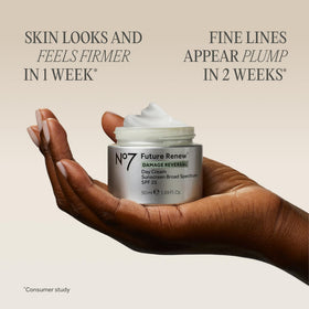 No7 label close-up highlighting SPF 25 sun protection benefit