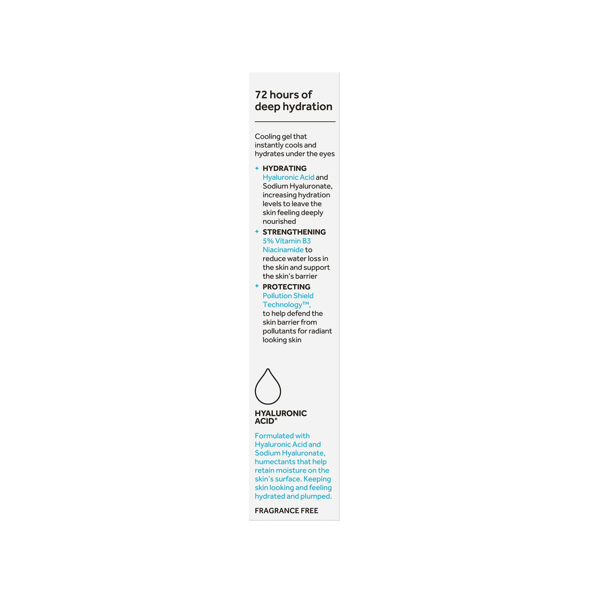 No7 gel droplet on finger highlighting concentrated hydration delivery