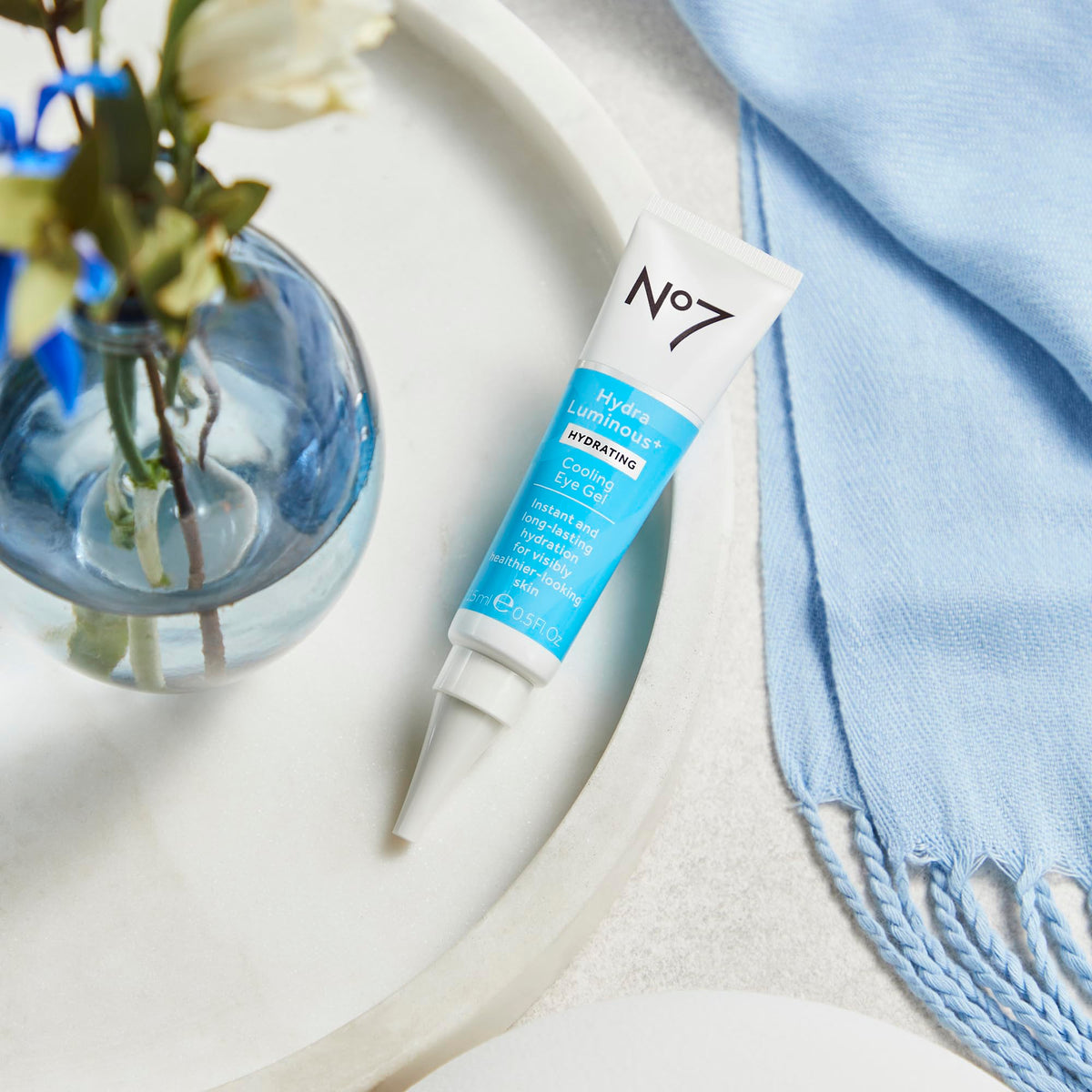 No7 on bathroom vanity styling suggesting daily morning and evening use