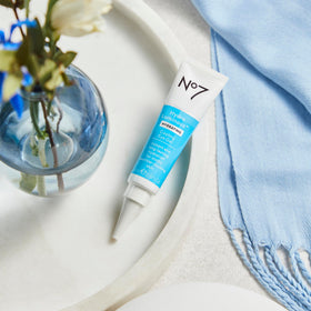 No7 on bathroom vanity styling suggesting daily morning and evening use