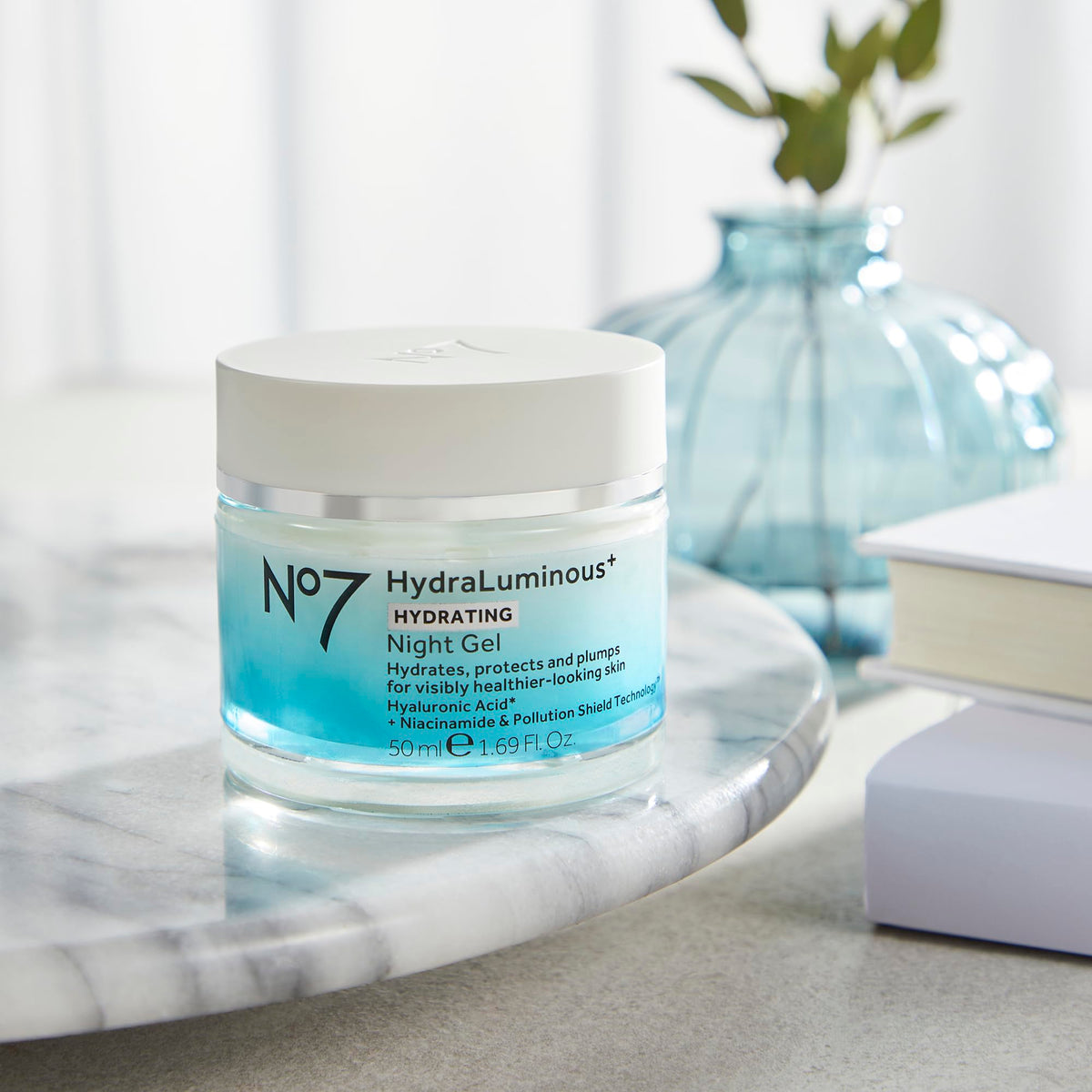 No7 jar on bathroom shelf showing everyday use and routine convenience