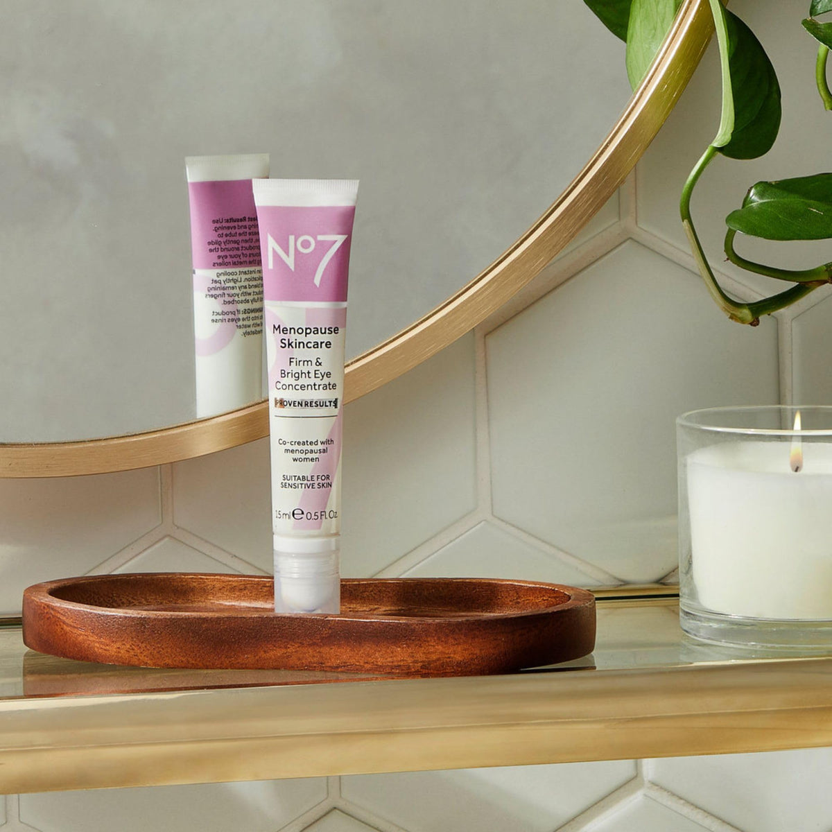 No7 placed on bathroom counter presenting daily skincare routine boost