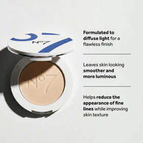 No7 compact open with sponge demonstrating easy application and portability
