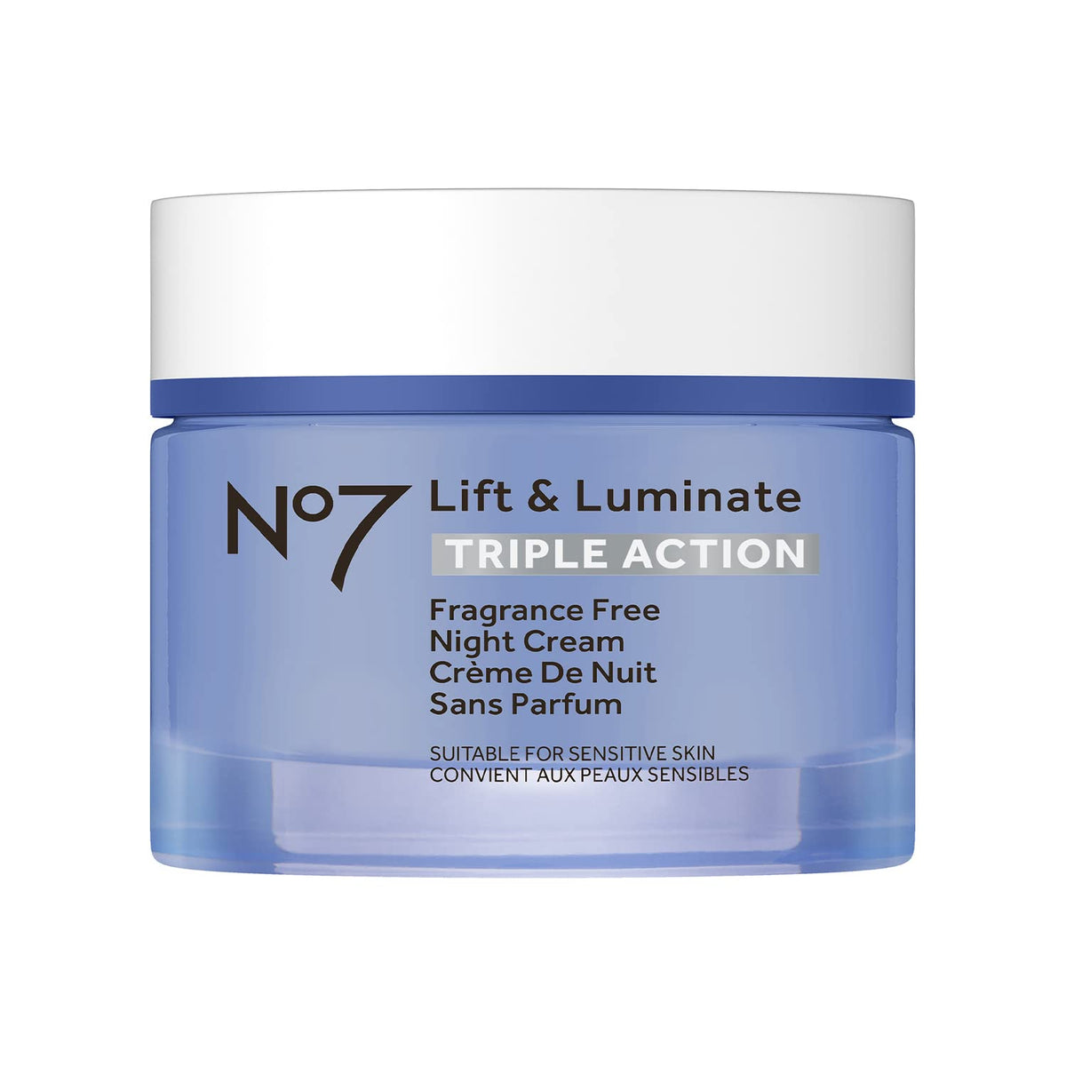No7 jar front view showing clean packaging and clear product name for trust
