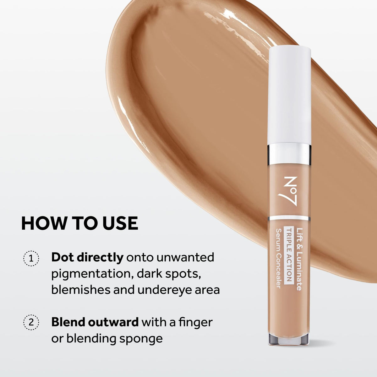 No7 before and after under-eye comparison showing improved radiance