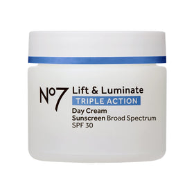 No7 jar front view showing label and product benefits for visible firming