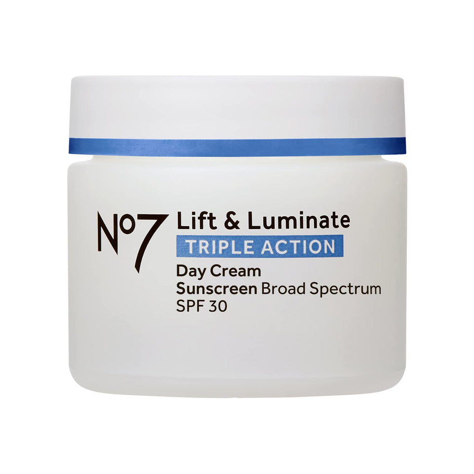 No7 jar front view showing label and product benefits for visible firming
